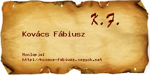 Kovács Fábiusz névjegykártya