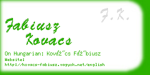 fabiusz kovacs business card